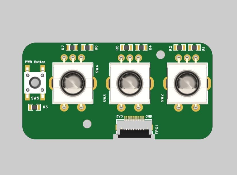 3 Rotary Encoders & Pushbutton PCB with FPC